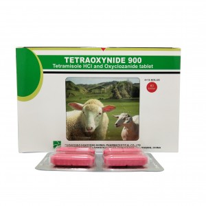 Tetraoxynide 900 – Tetramisole Hcl 450mg and Oxyclozanide 450mg tablet